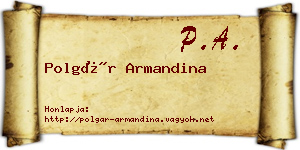 Polgár Armandina névjegykártya
